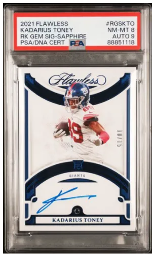Kadarius Toney Rookie Gem Signature Sapphire 2021 Flawless front